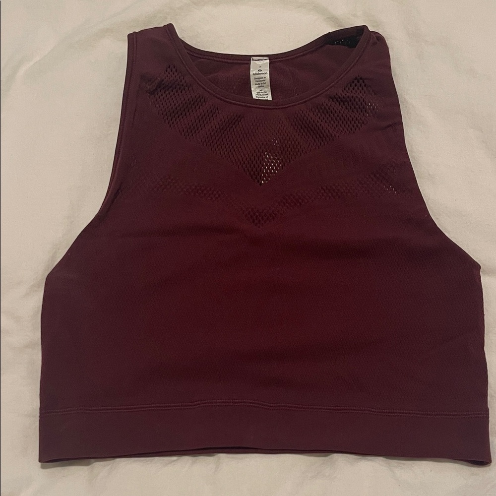 Lululemon Athletica Maroon Mesh Top